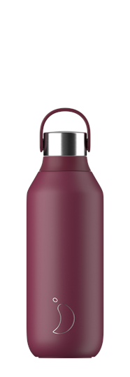 Bouteille inox isotherme 500ml Chilly's Bottle serie 2 plum red sport  randonnée yoga - Escale Sensorielle