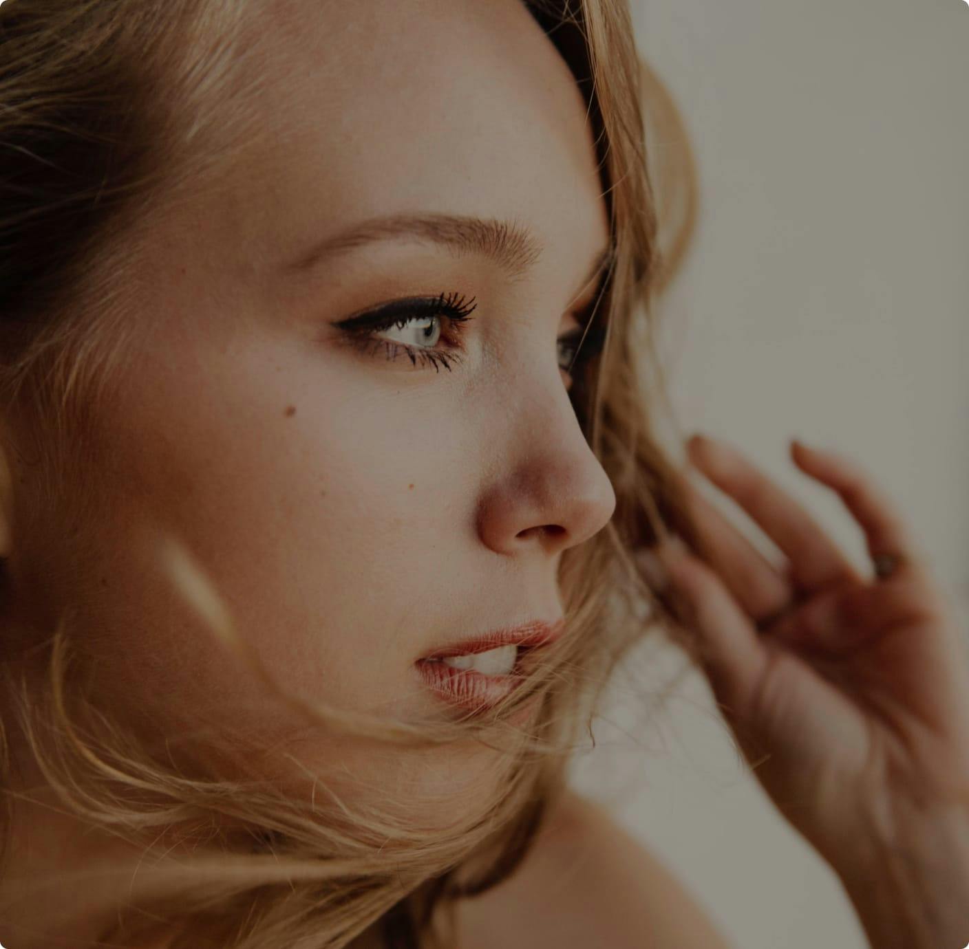 Close-up of a woman looking to the side