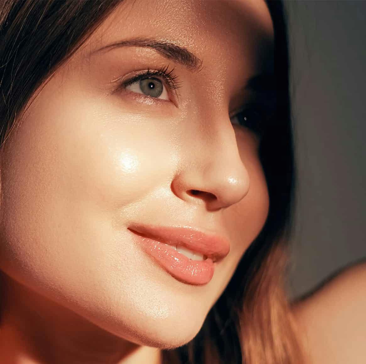 woman with glowing skin