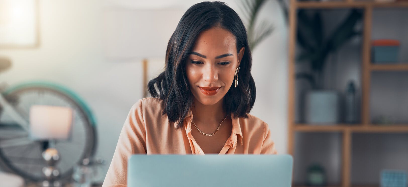 Woman sitting at her computer