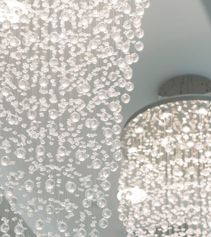Glass chandelier