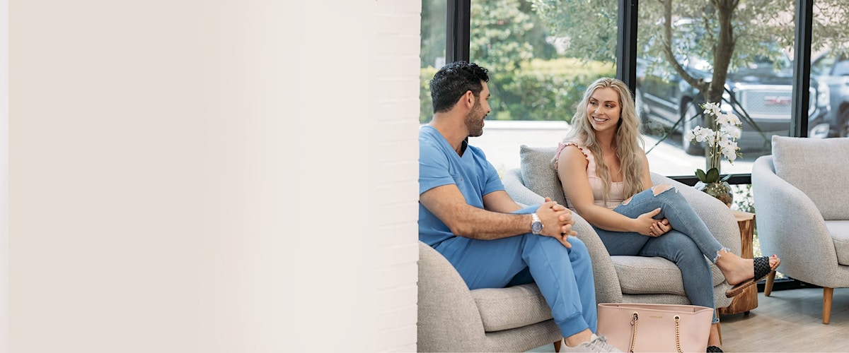 Dr. Oppenheimer in waiting room with patient