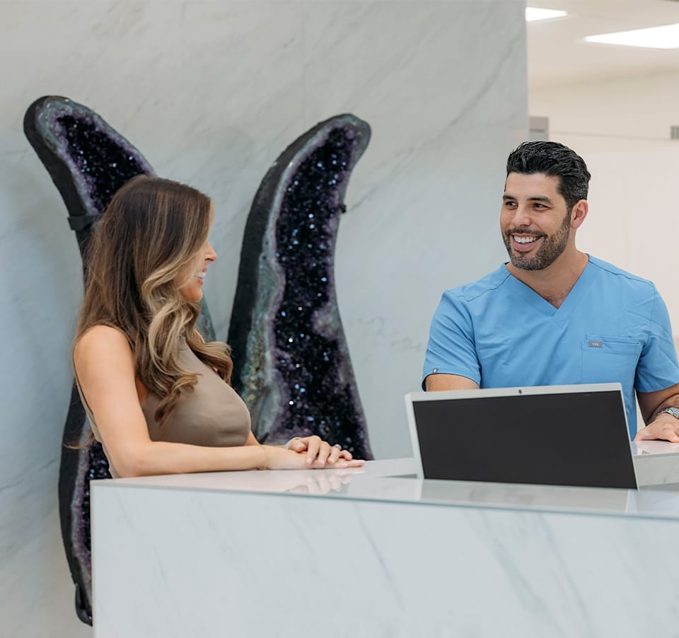 Dr. Oppenheimer with patient