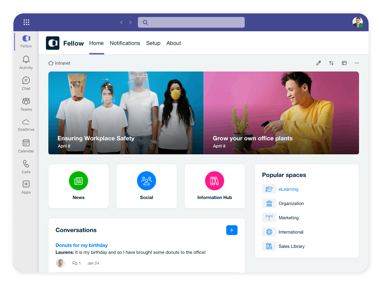 Intranet for employees