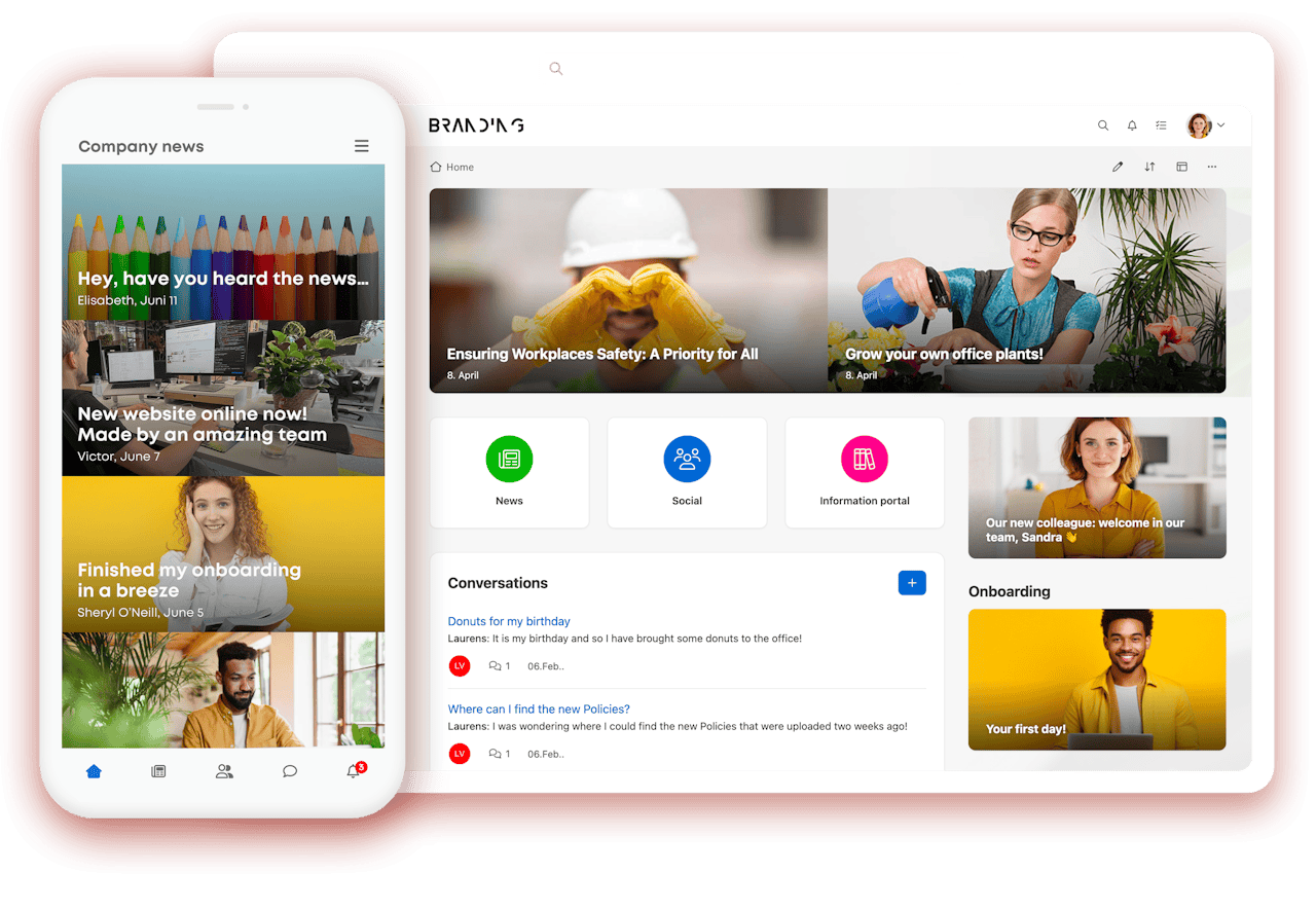 Intranet platform Internal corporate news