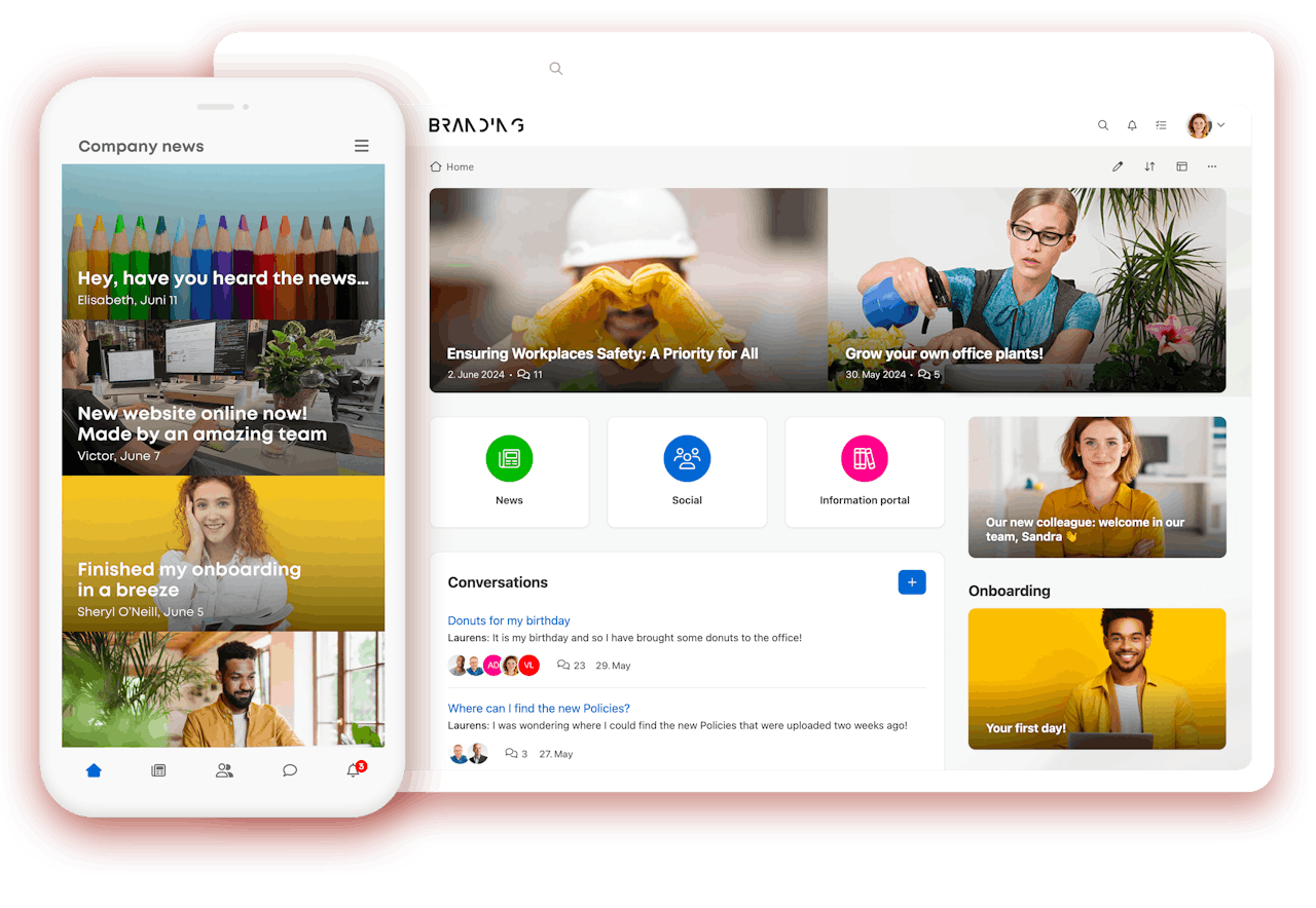 Intranet platform Internal corporate news