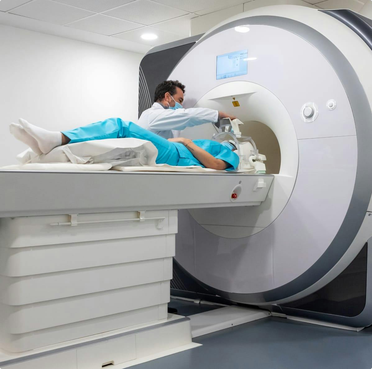 Person going into MRI machine