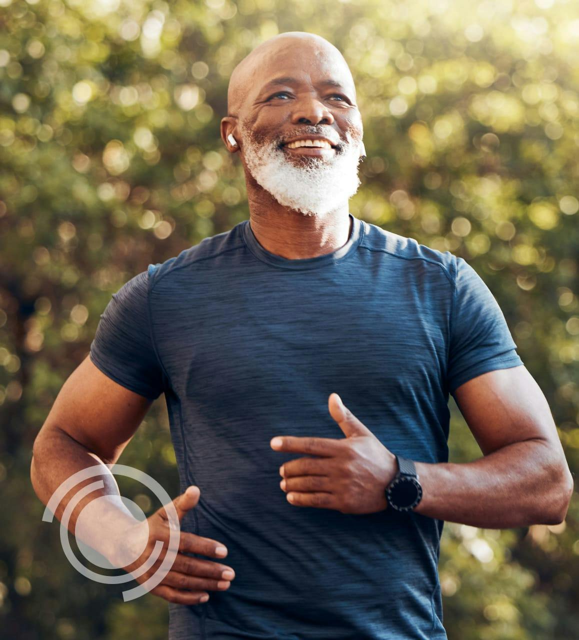 older man on a run