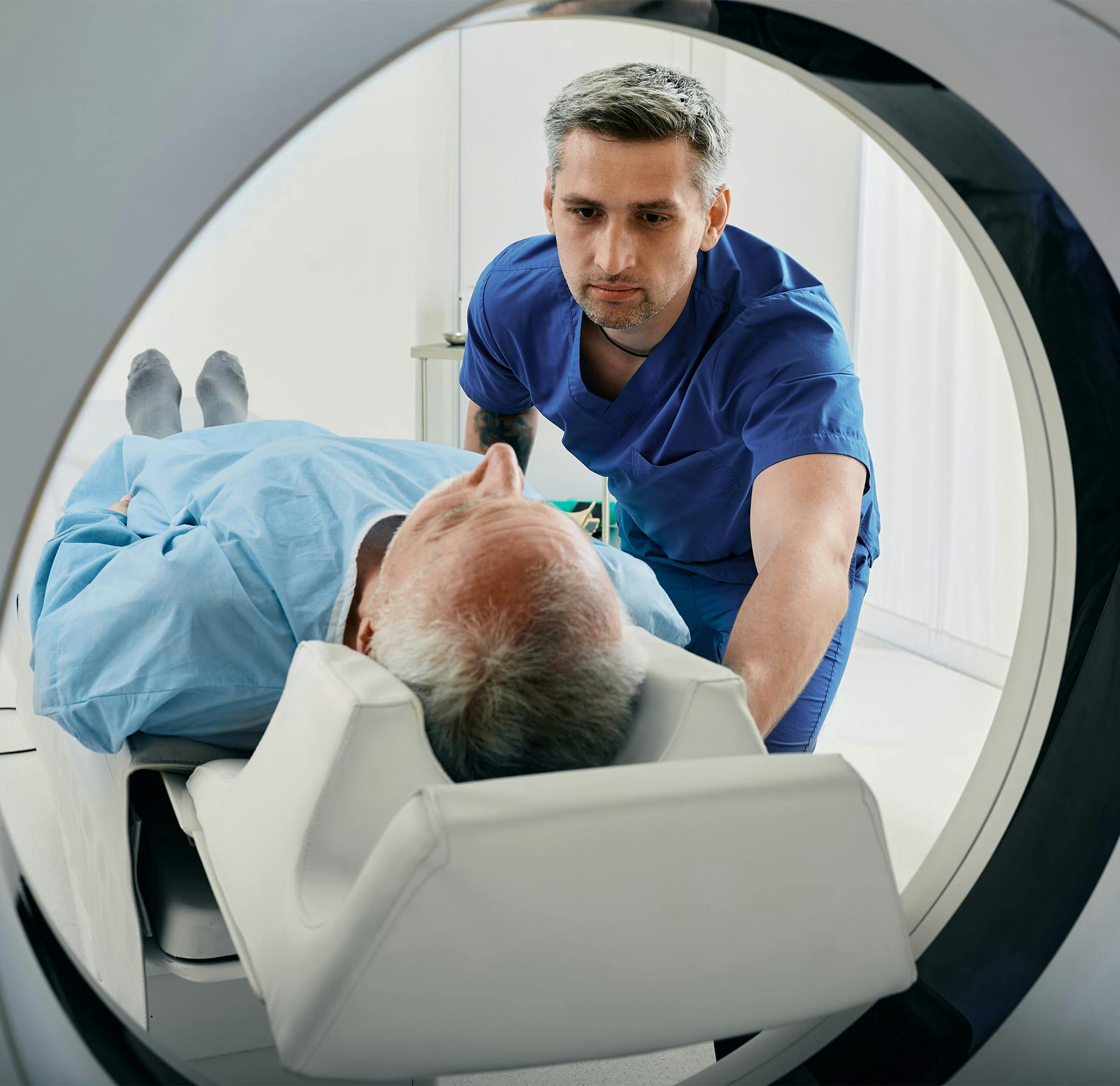 patient in an MRI machine