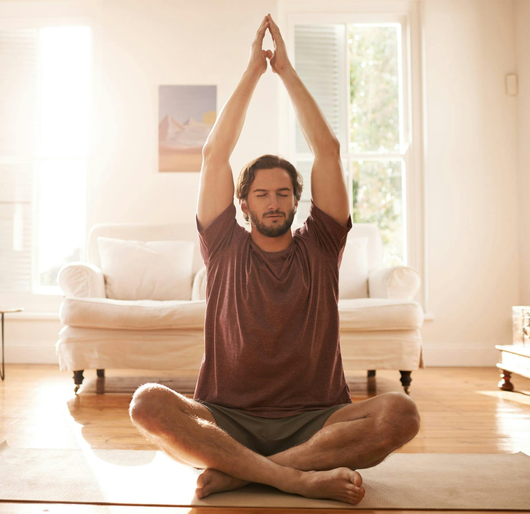 man doing yoga