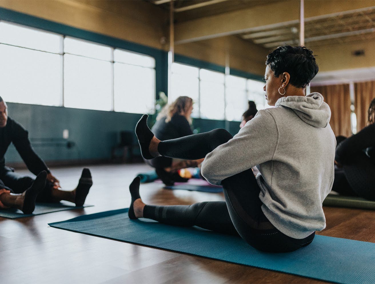 woman doing yoga