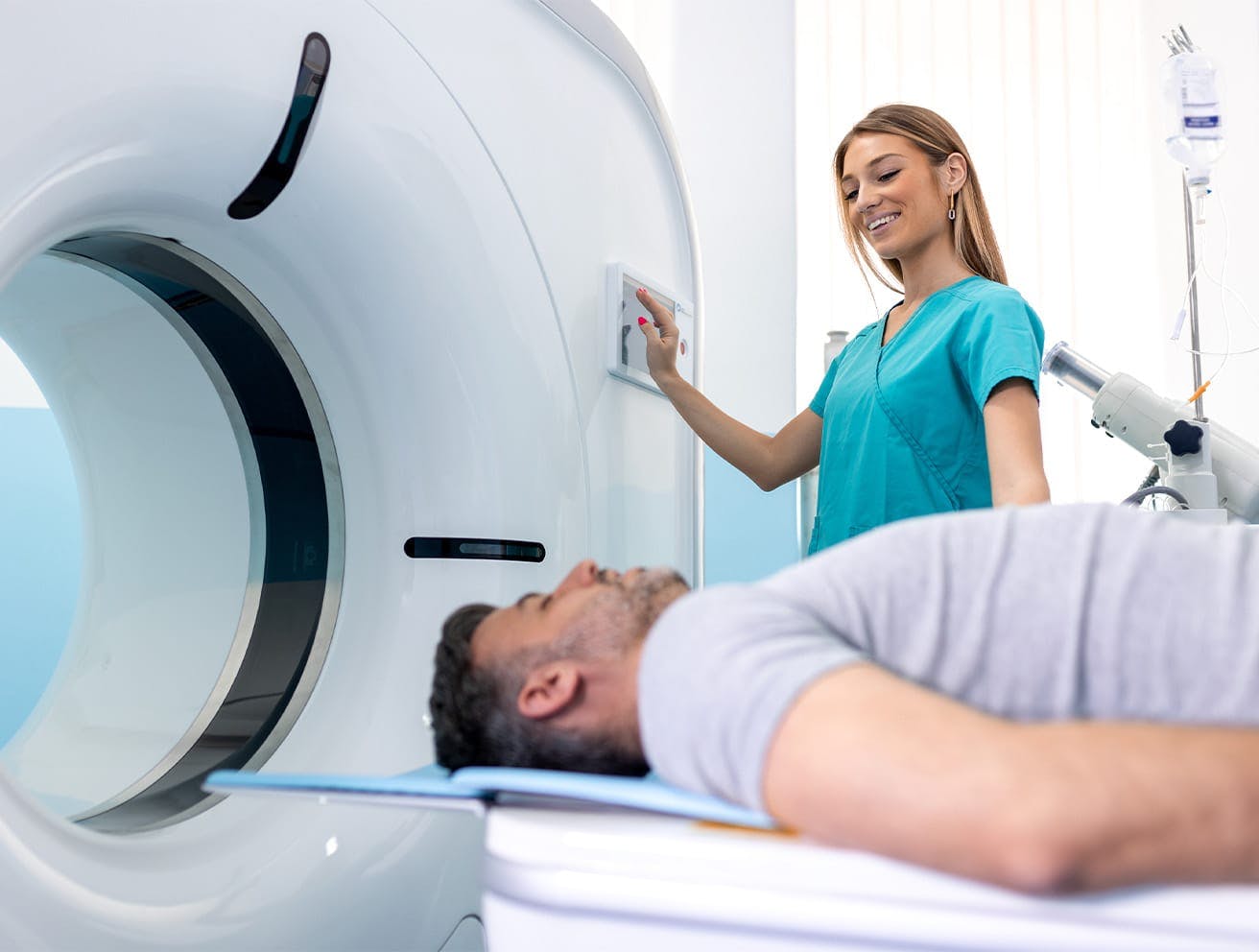 man in a MRI machine