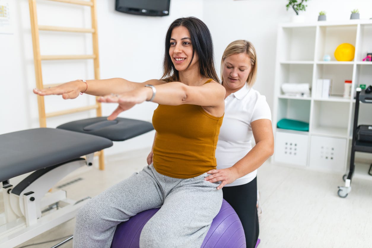 woman receiving physical therapy