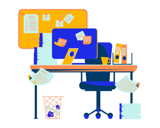 bureau désorganisé