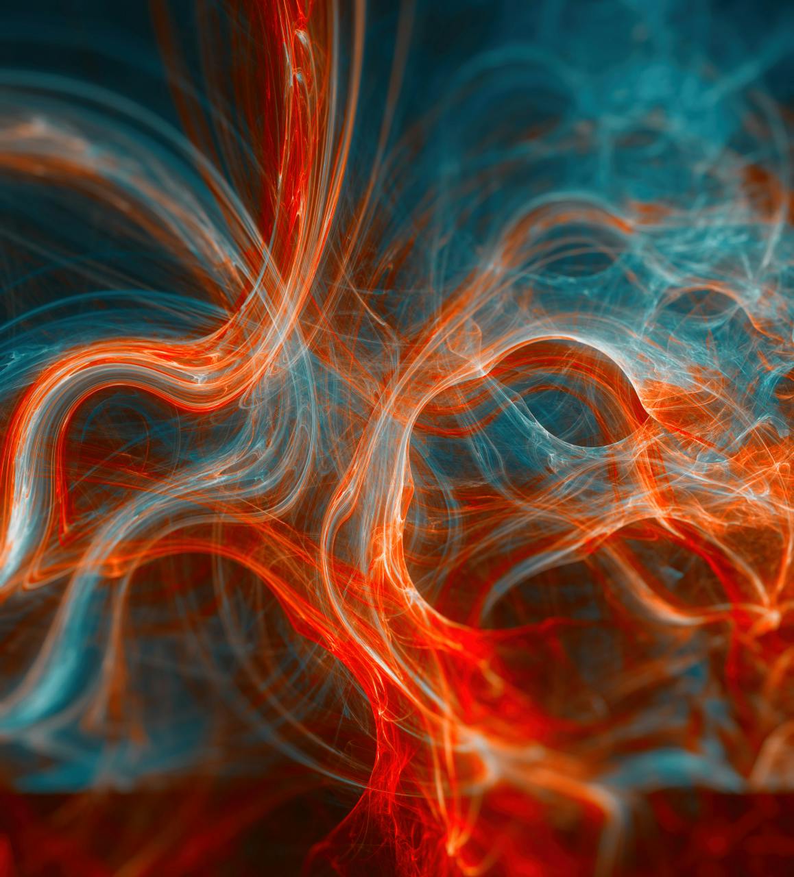 swirly design of orange and blue