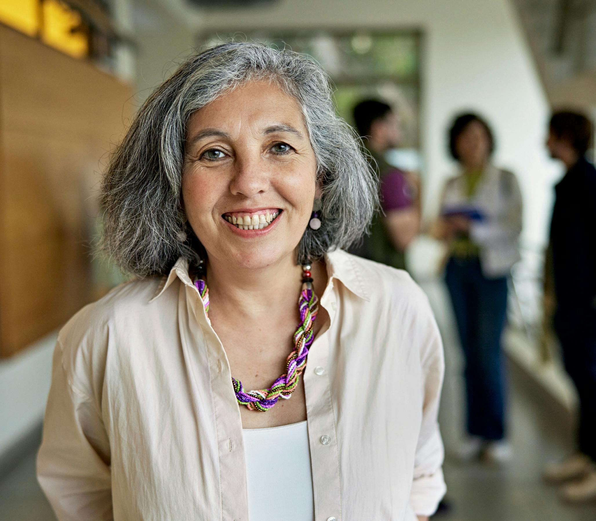 older lady smiling at camera