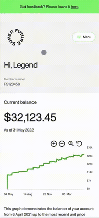 *Personal Contribution form in Future Super online account (mobile version)