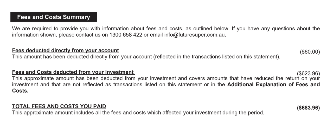 Fees and Cost Summary