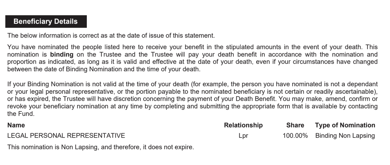 Beneficiary Details