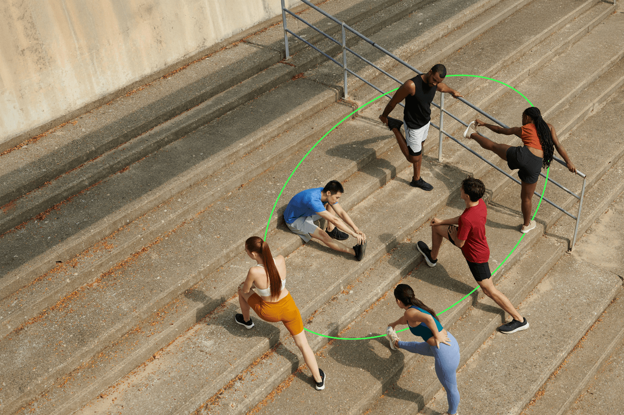 People maintaining fitness outdoors