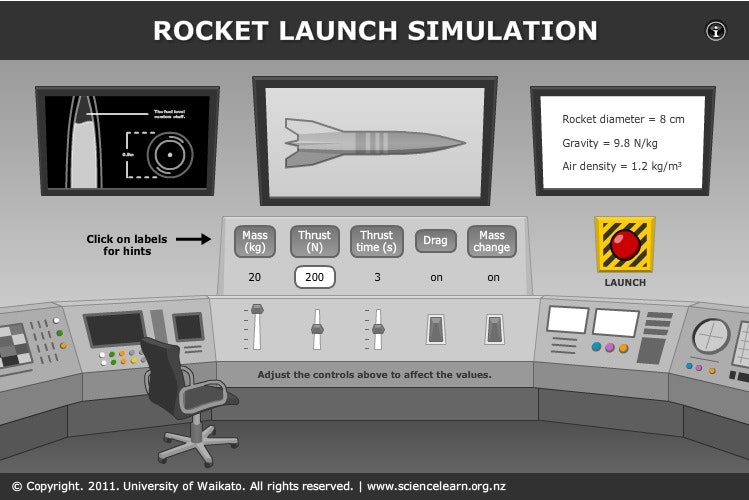 Rocket launch simulation — Science Learning Hub