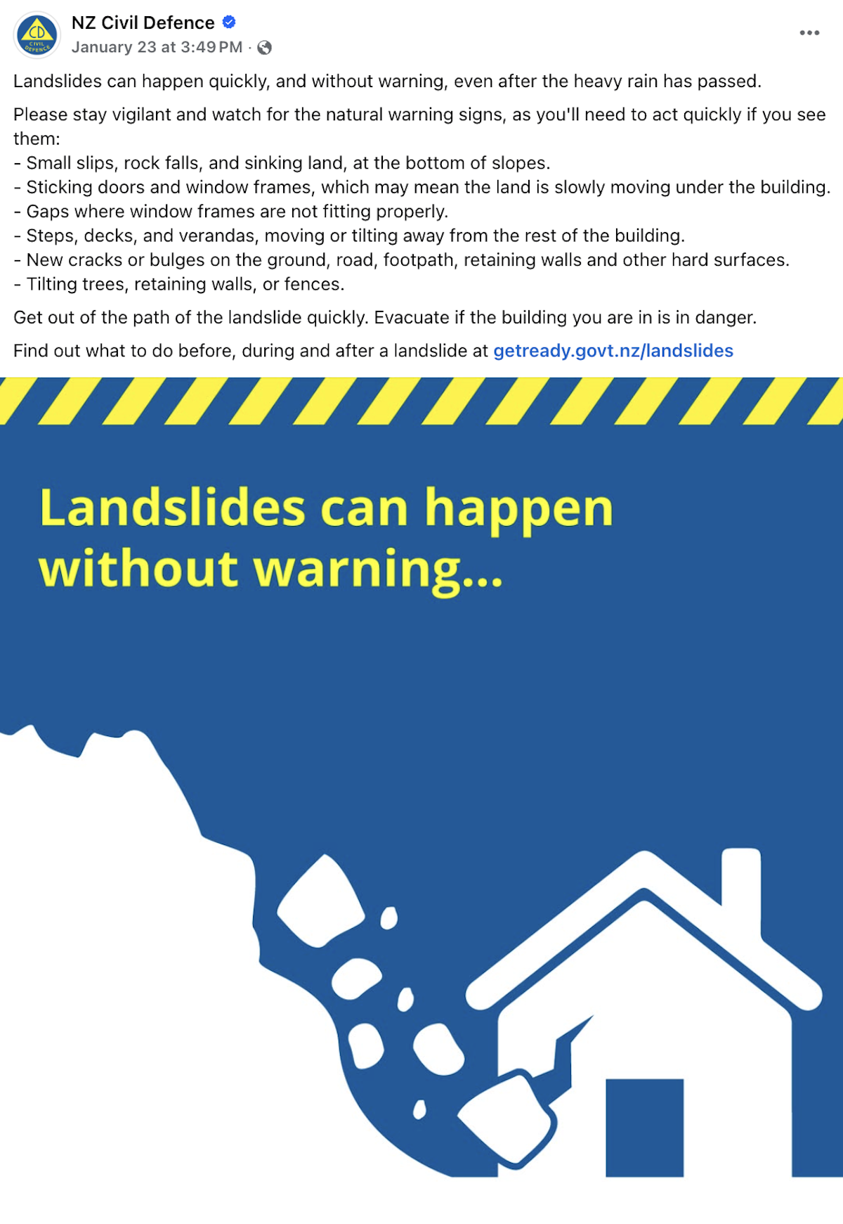 Landslide warning — Science Learning Hub