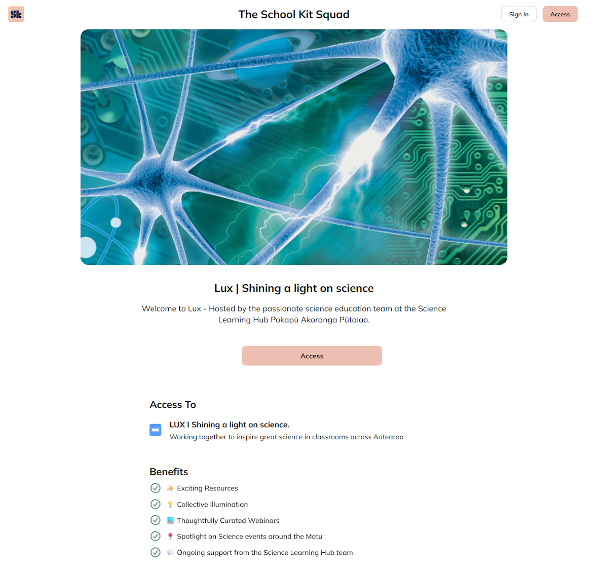 The LUX space in School Kit — Science Learning Hub