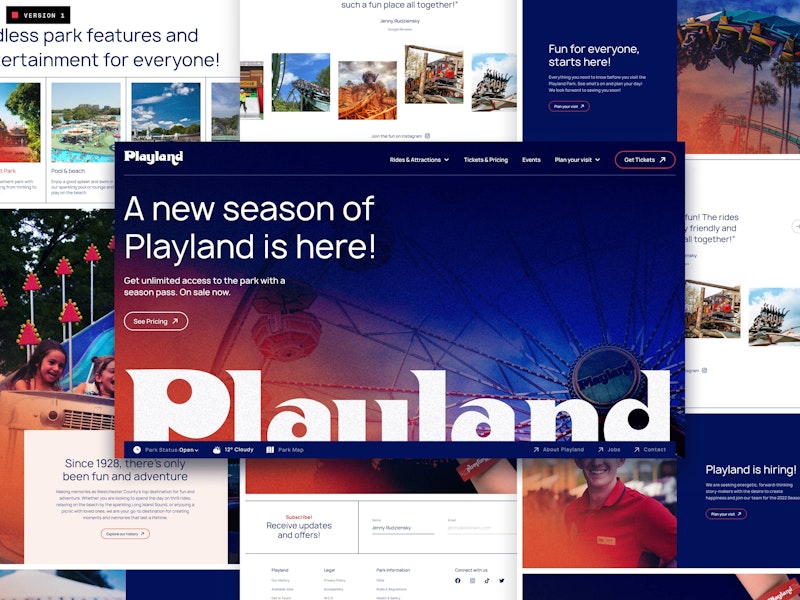 Playland Version 1 UI/UX Design Concept