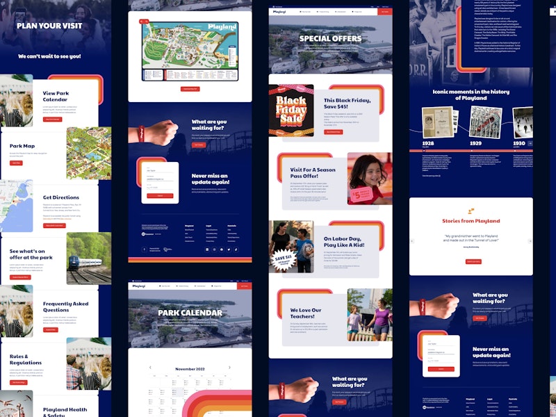 Playland internal pages UI/UX Design