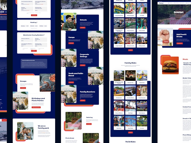 Playland internal pages UI/UX Design