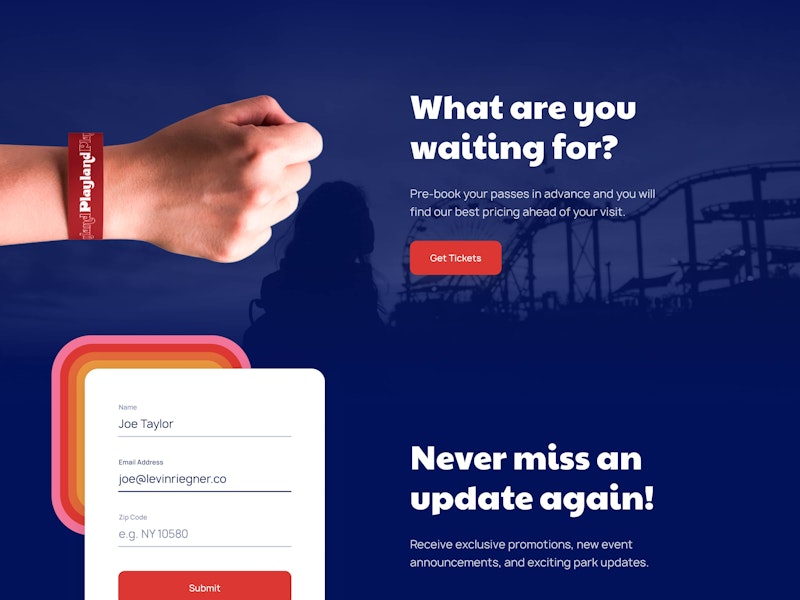 Playland CTA UI Design