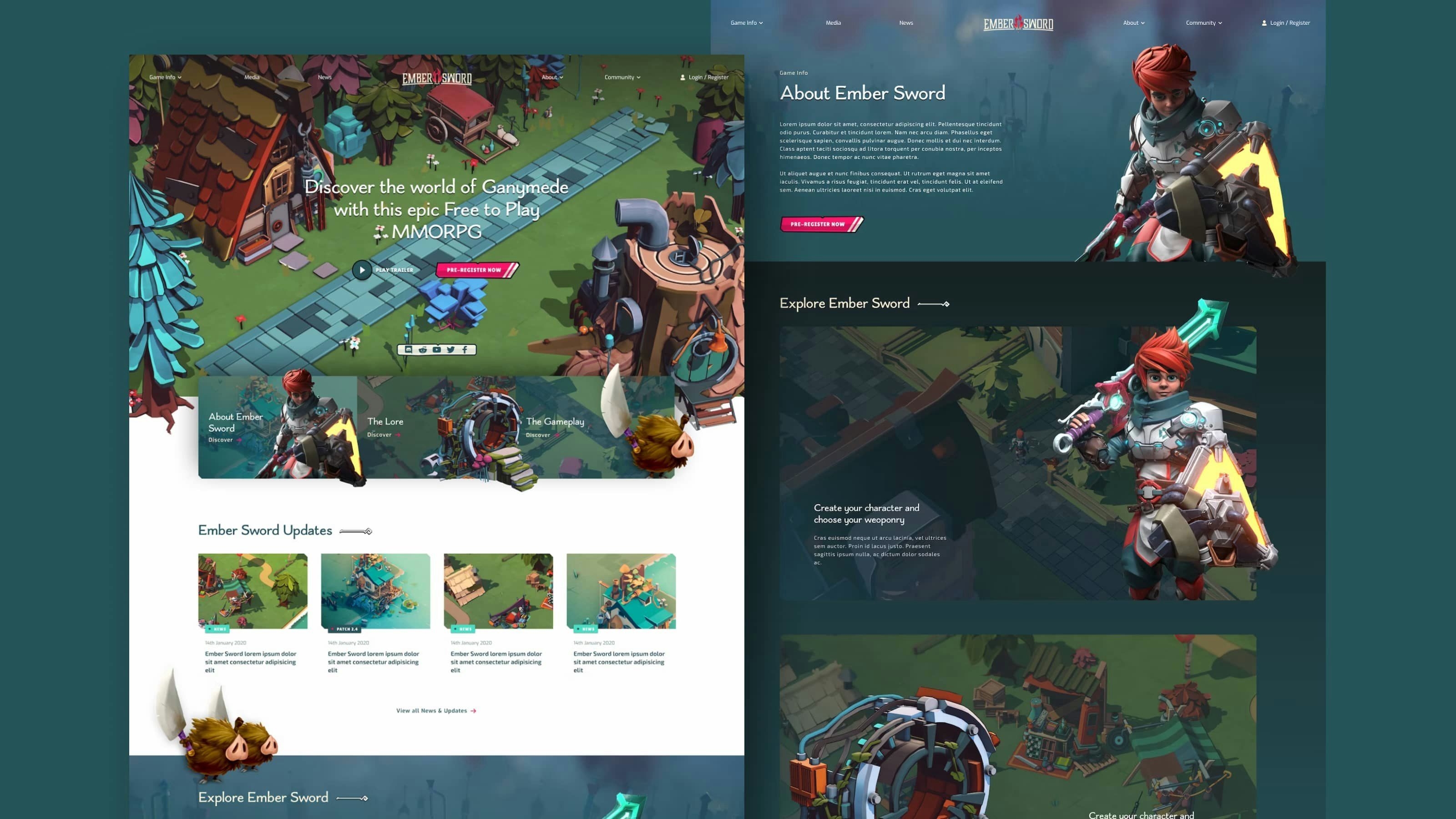 Ember Sword Homepage Design