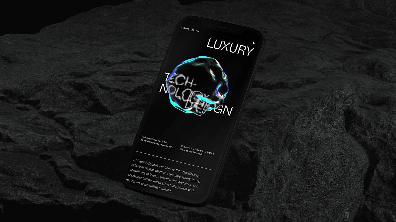 Liquid Crystal Single Page App React Gatsby Mobile Responsive Development