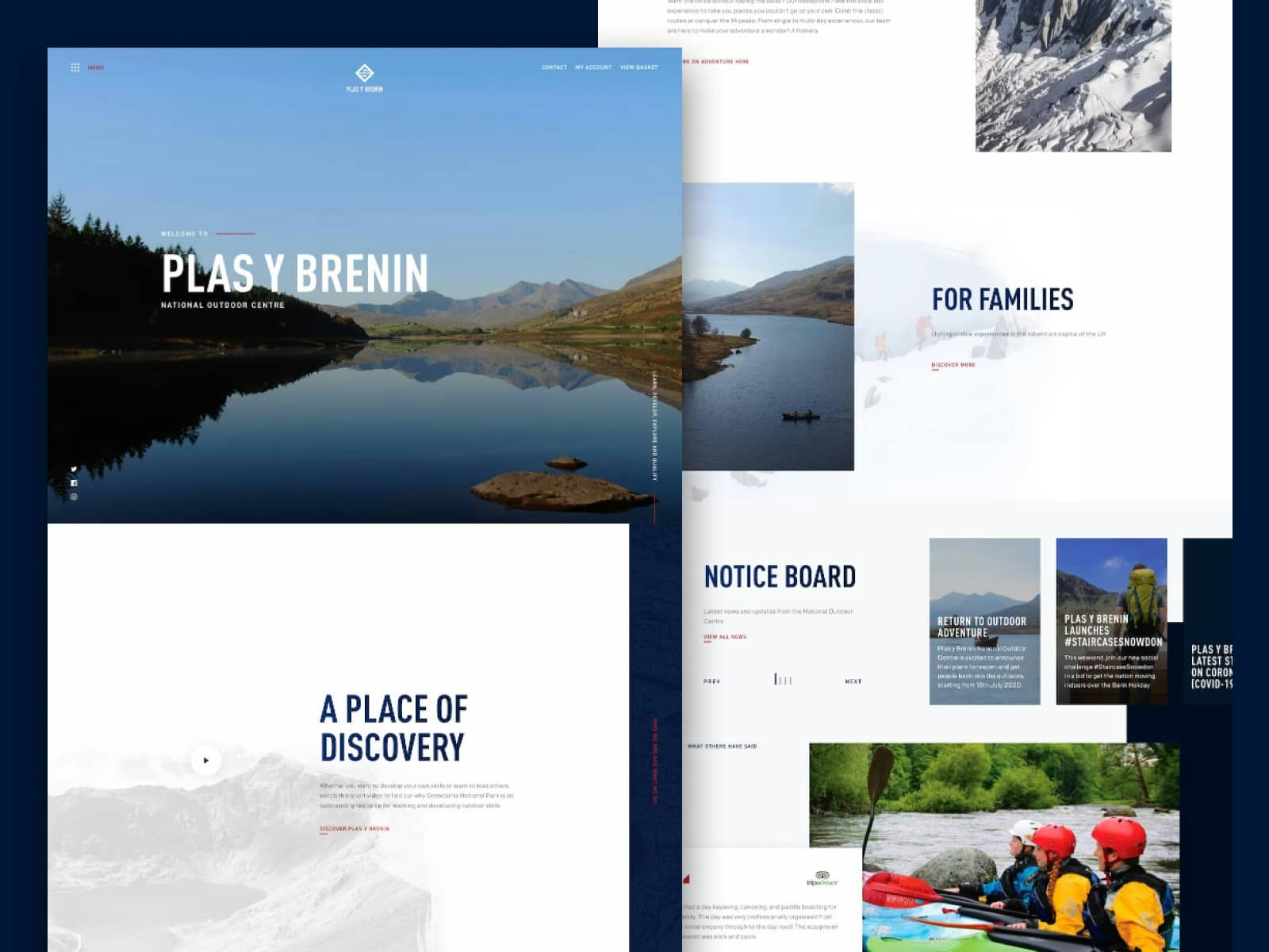 Plas Y Brenin – Design strategy + UI/UX Design