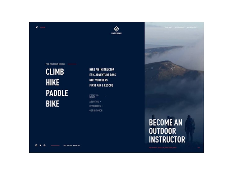 Plas Y Brenin – Design strategy + UI/UX Design