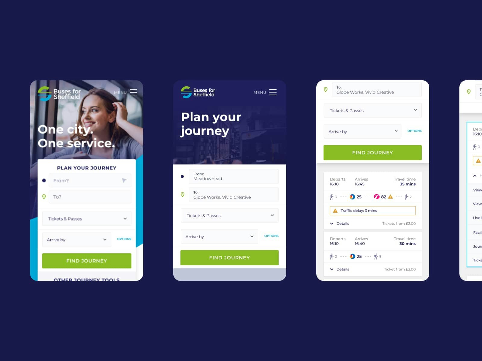 Buses for Sheffield Mobile Transport UI/UX Design