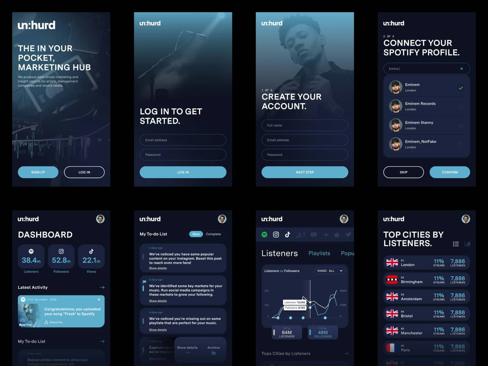 Unhurd Music Mobile App UI/UX Design