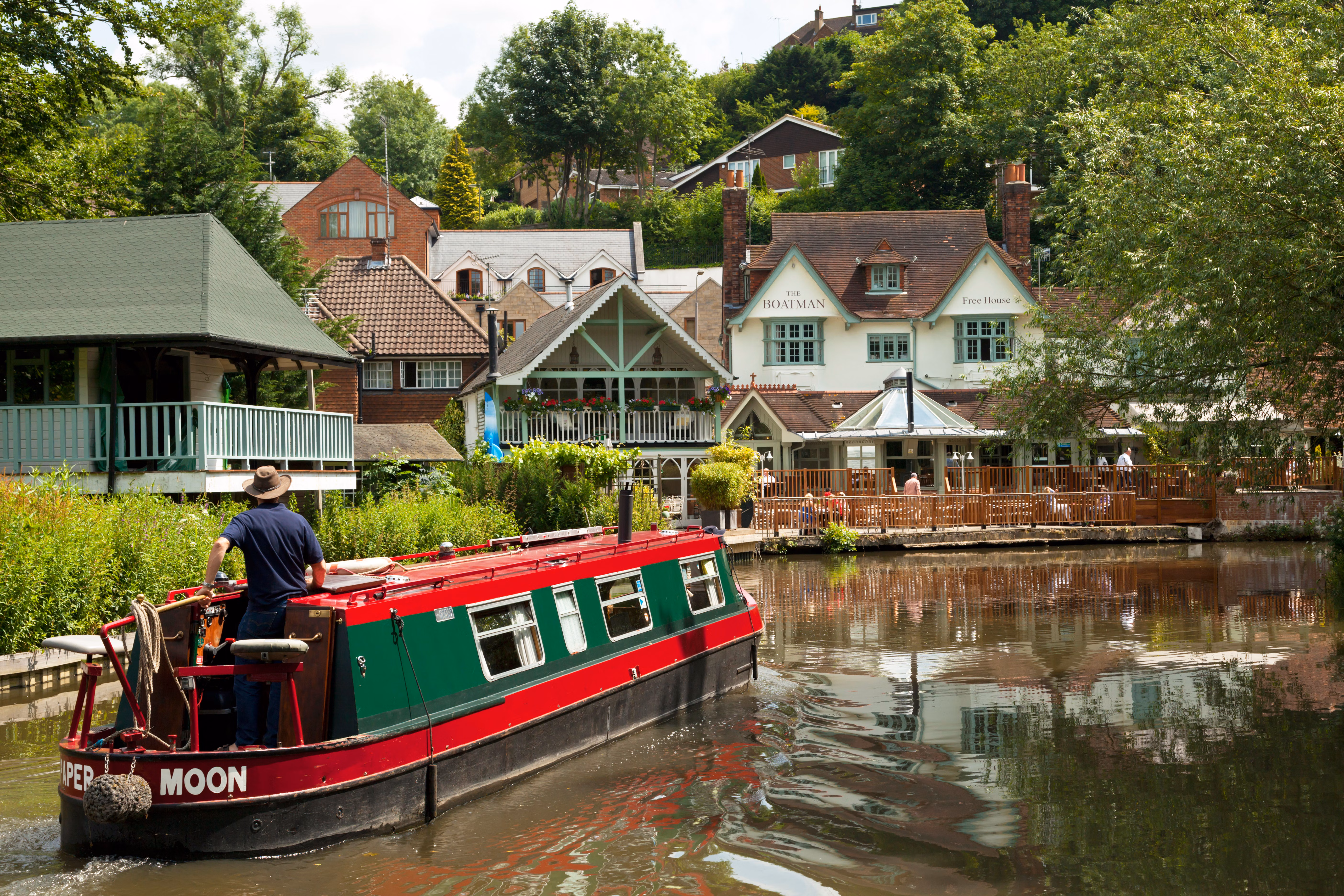 The Boatman pub on the River Wey