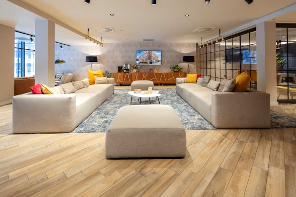 Residents' lounge at The Forge, apartment building for renters.