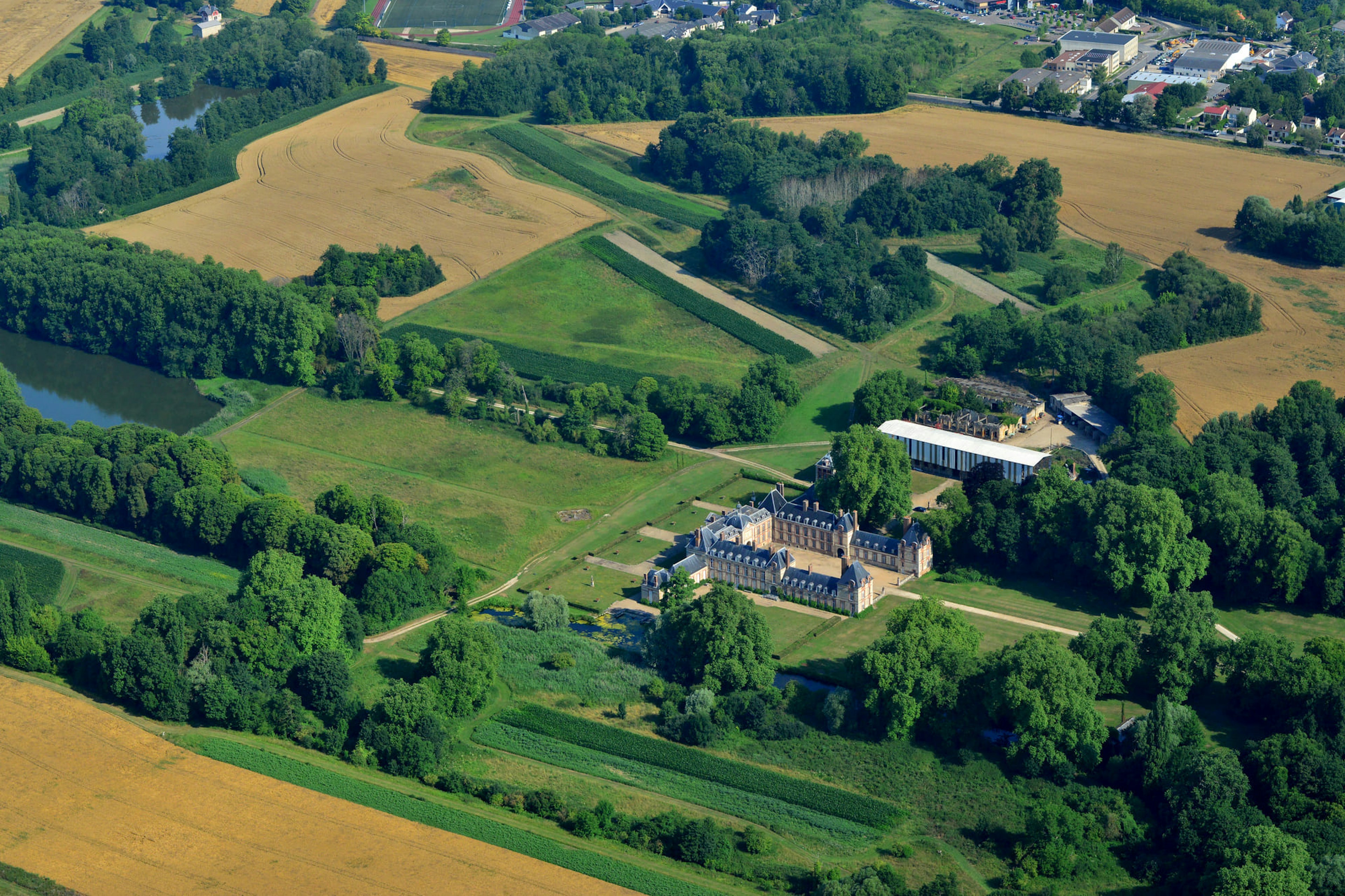 outdoors, architecture, building, nature, countryside, aerial view, rural