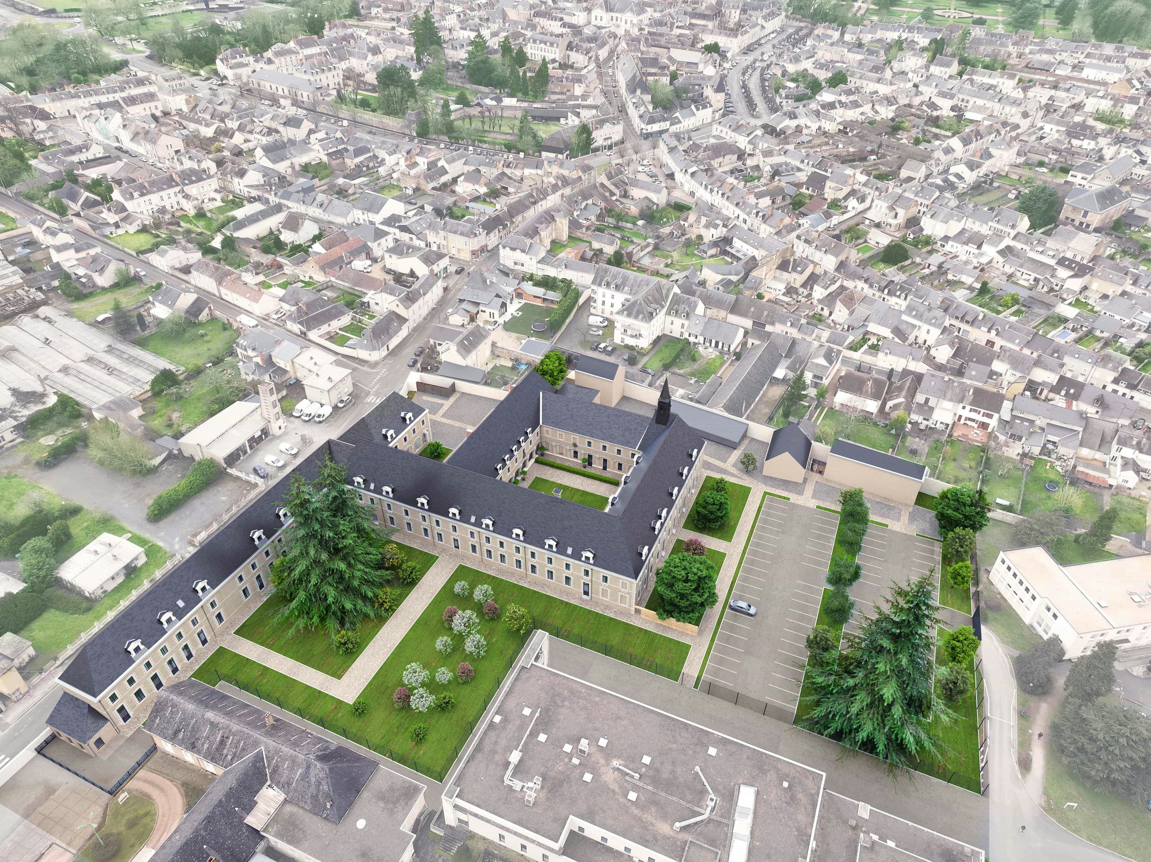 La Flèche, vue aérienne