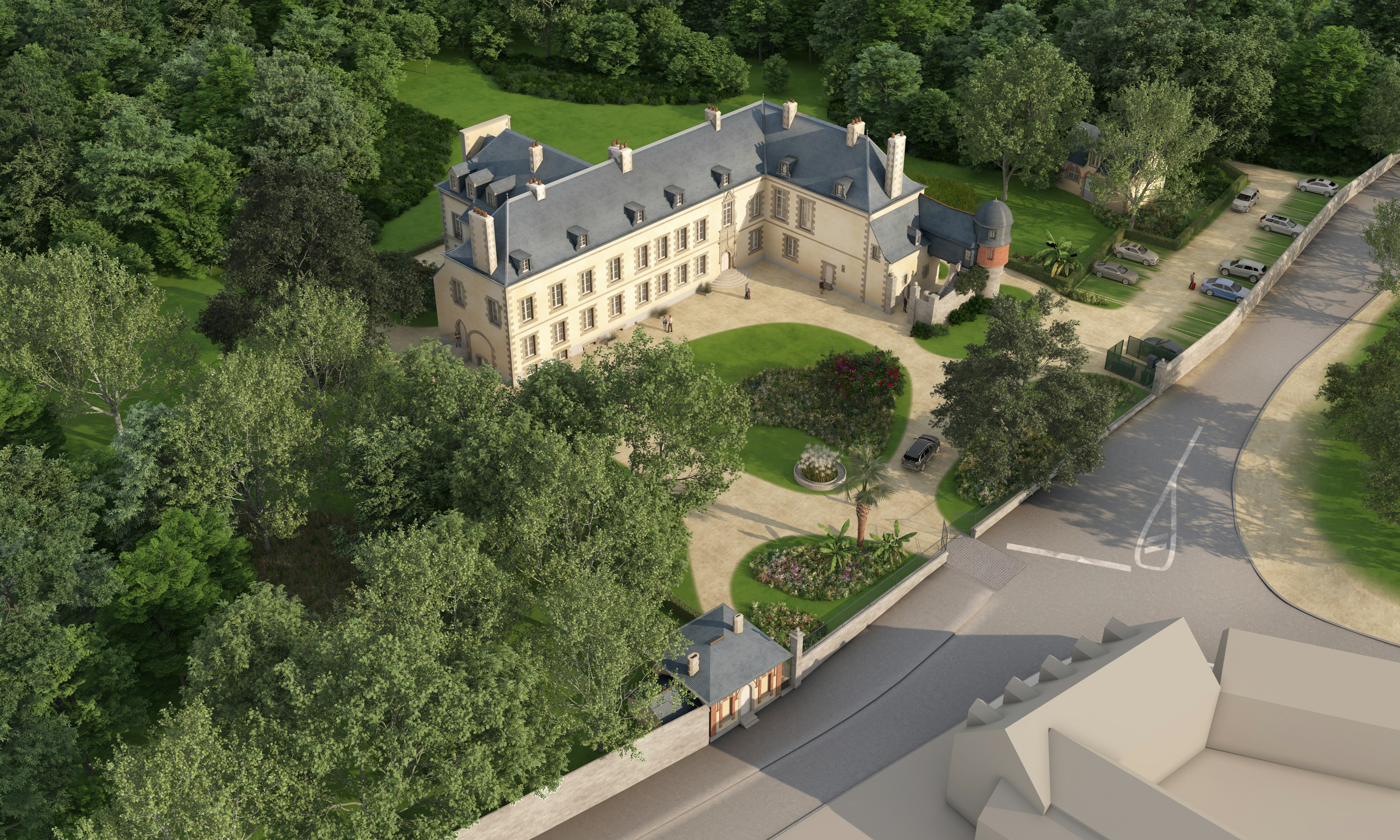 Château des Salles, vue aérienne