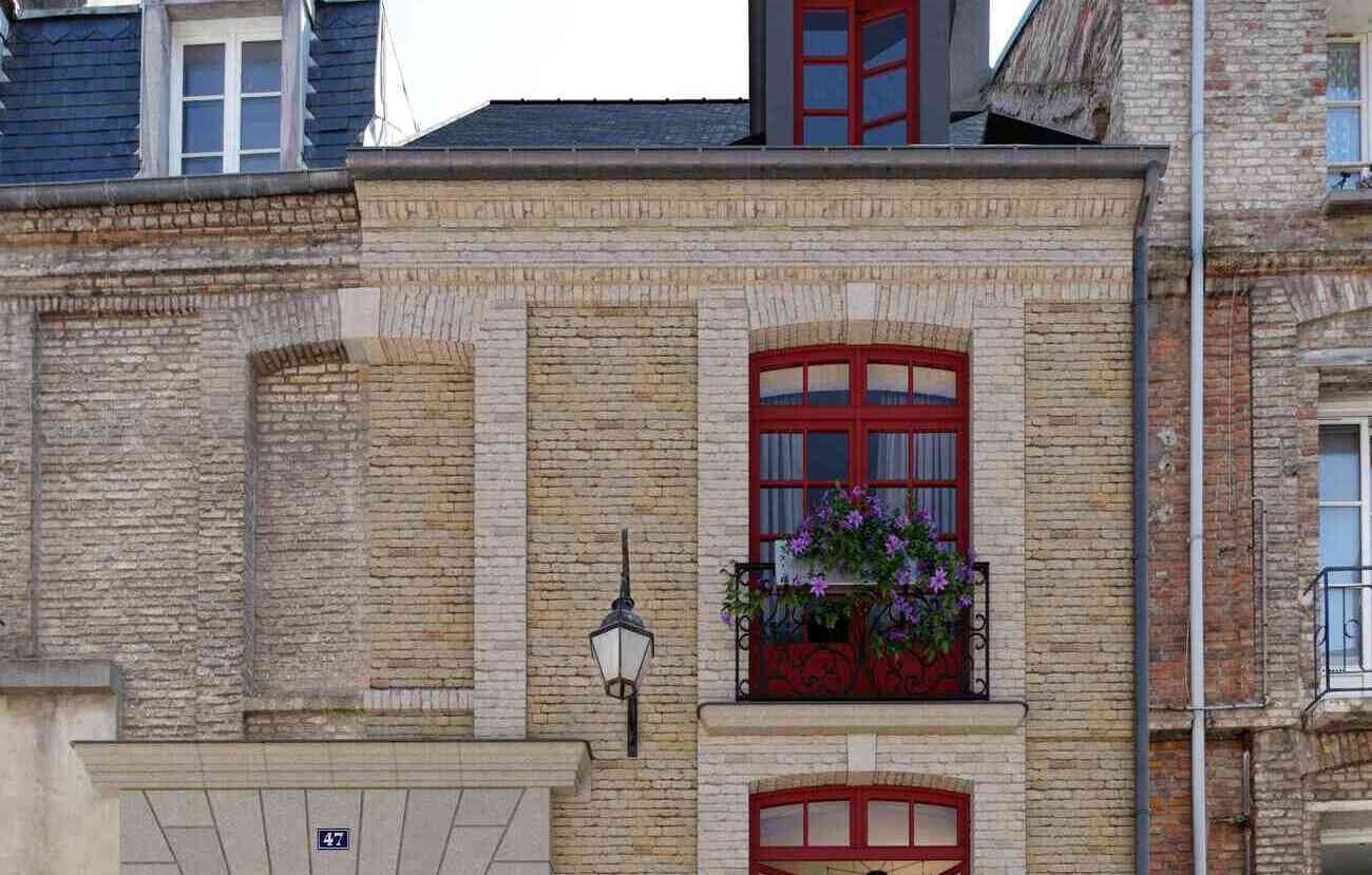 architecture, building, brick, window, bay window, city