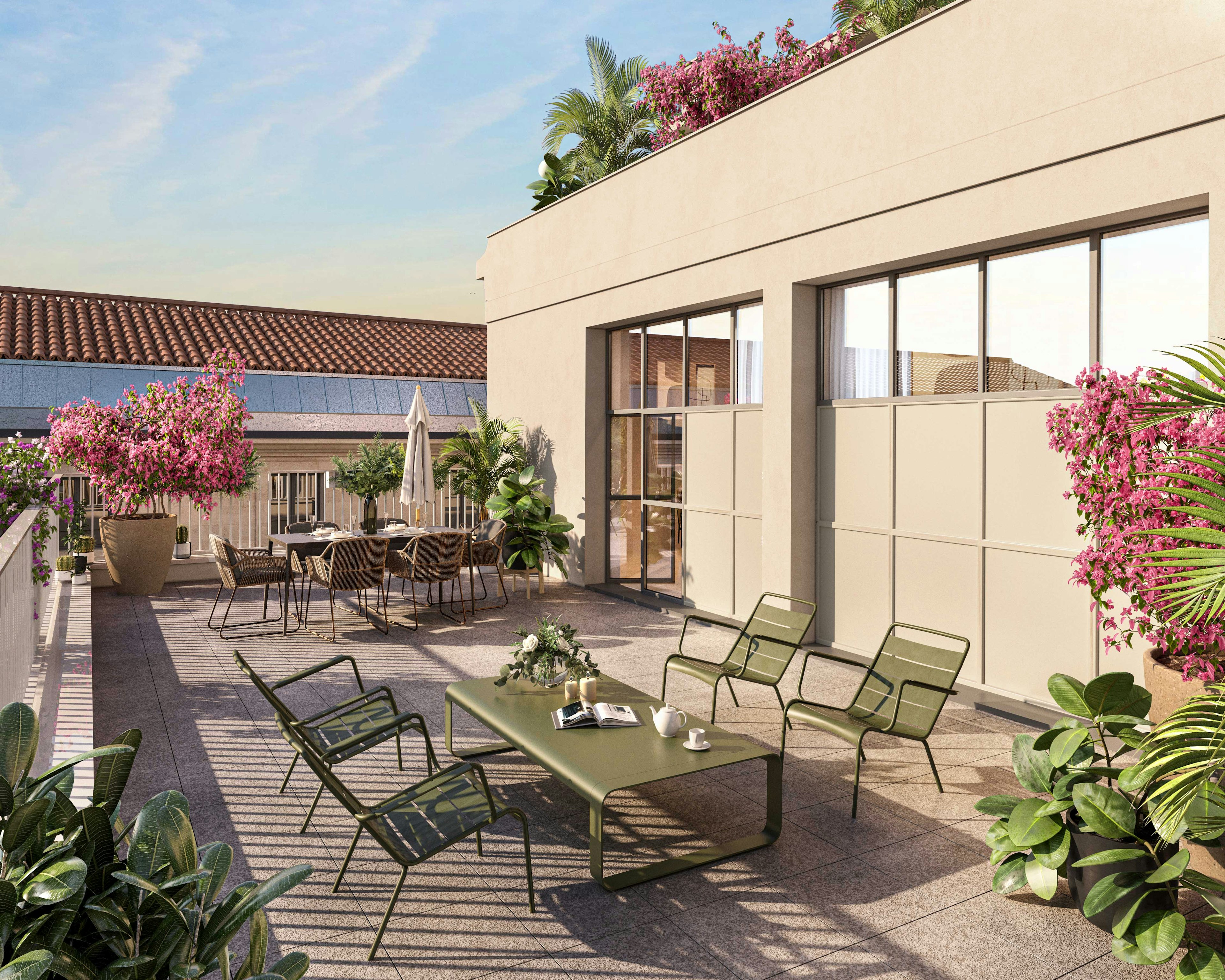 Vue d'une terrasse privative