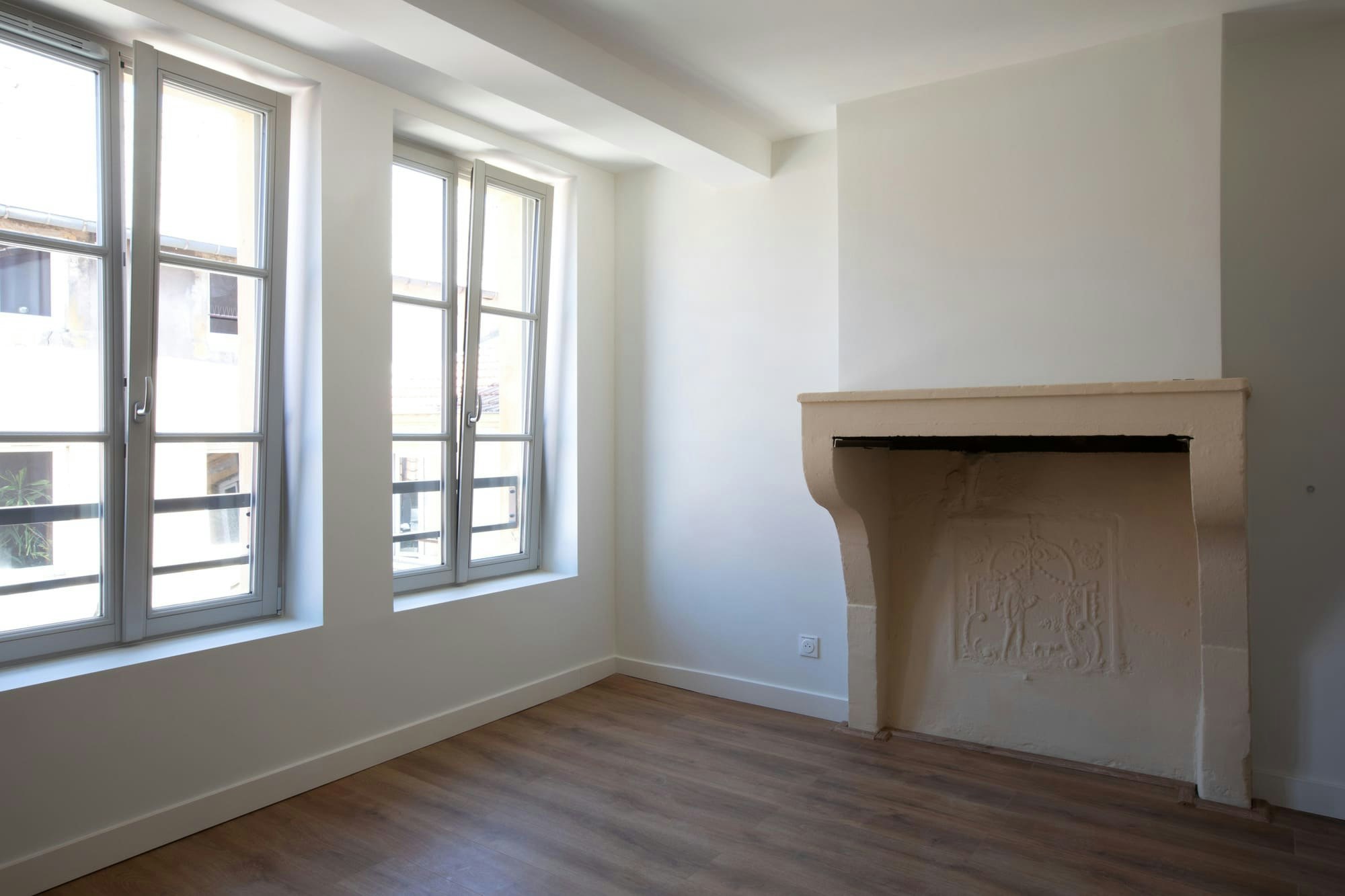 corner, indoors, interior design, window, french window, floor, fireplace, windowsill