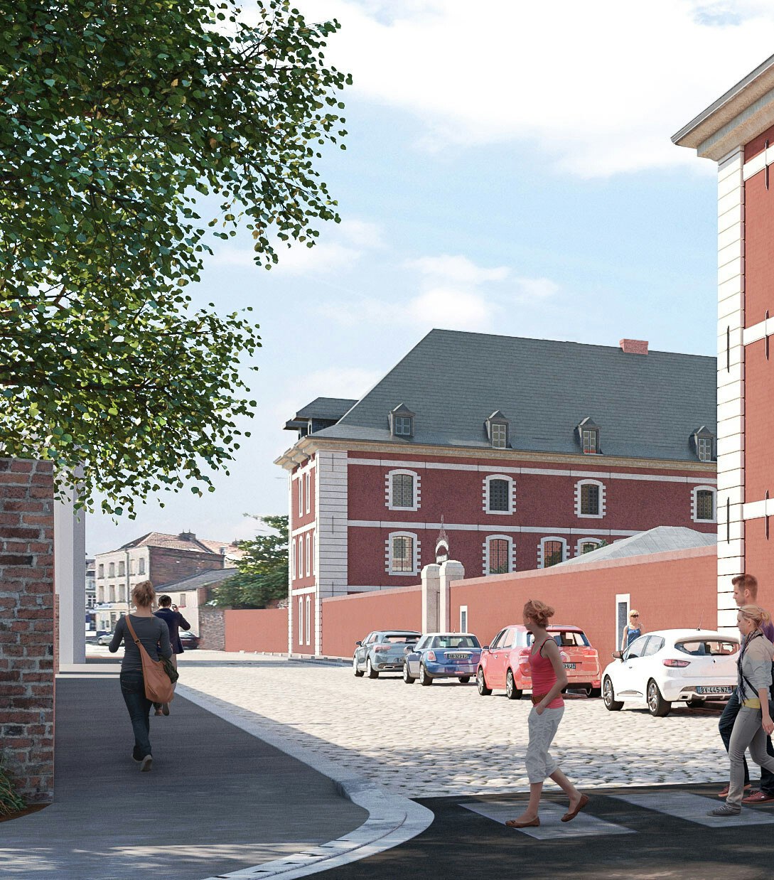 person, walking, city, road, street, urban, neighborhood, path, shoe, car