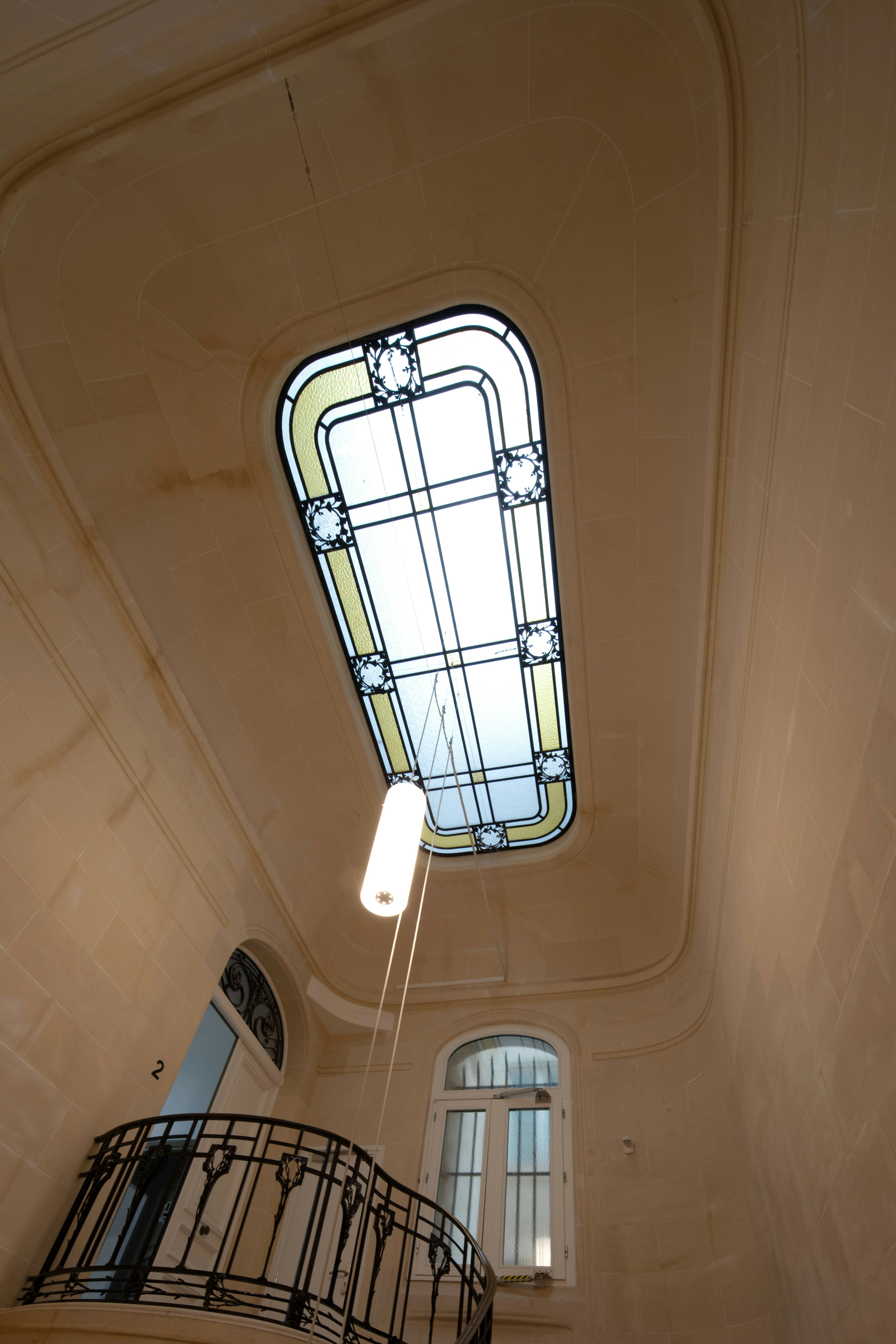 handrail, window, architecture, building, skylight, house, housing, staircase, floor