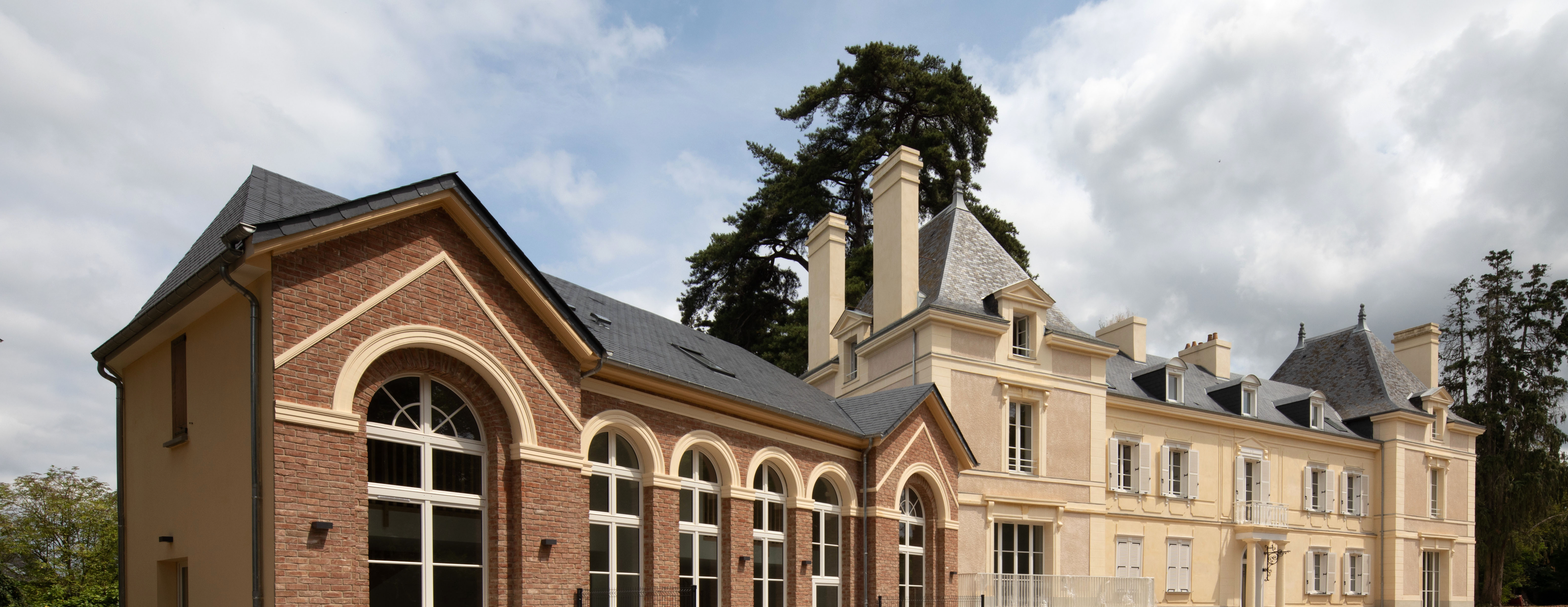 architecture, building, monastery, arch, housing, house, roof, gothic arch, plant, tree