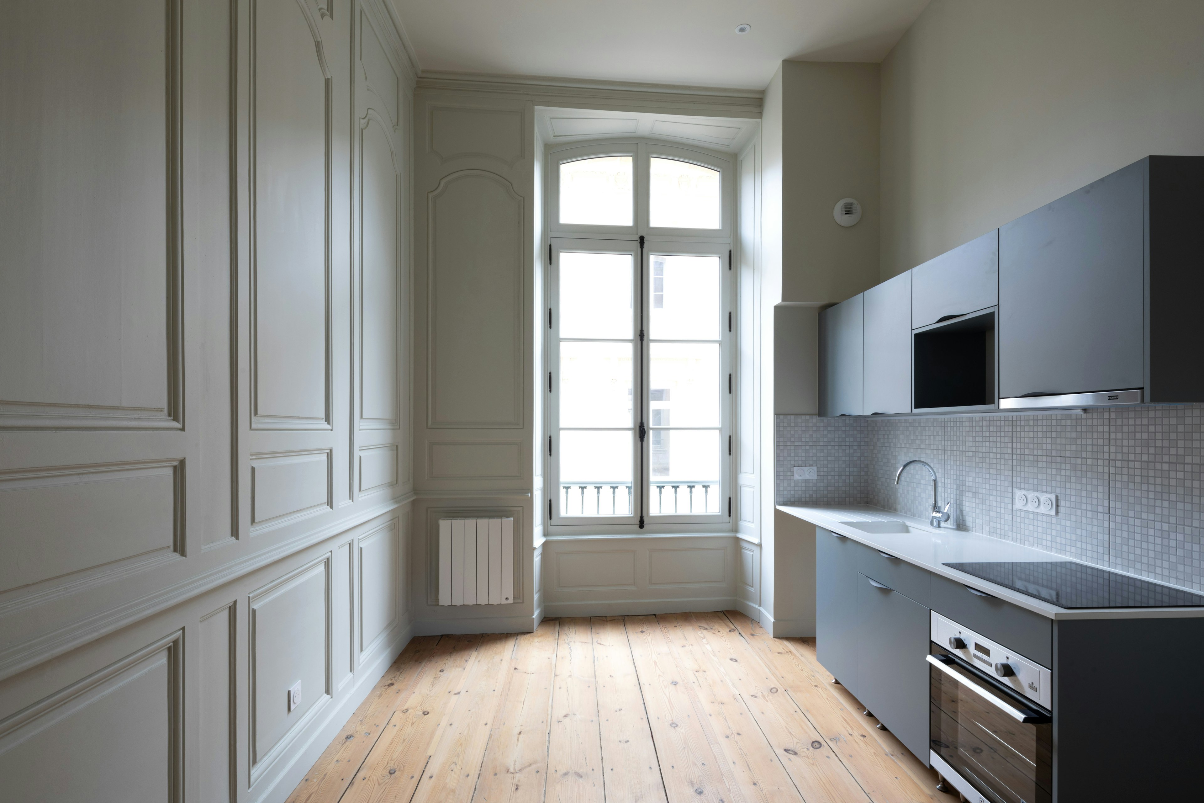 indoors, interior design, corner, kitchen, floor, flooring, sink, sink faucet