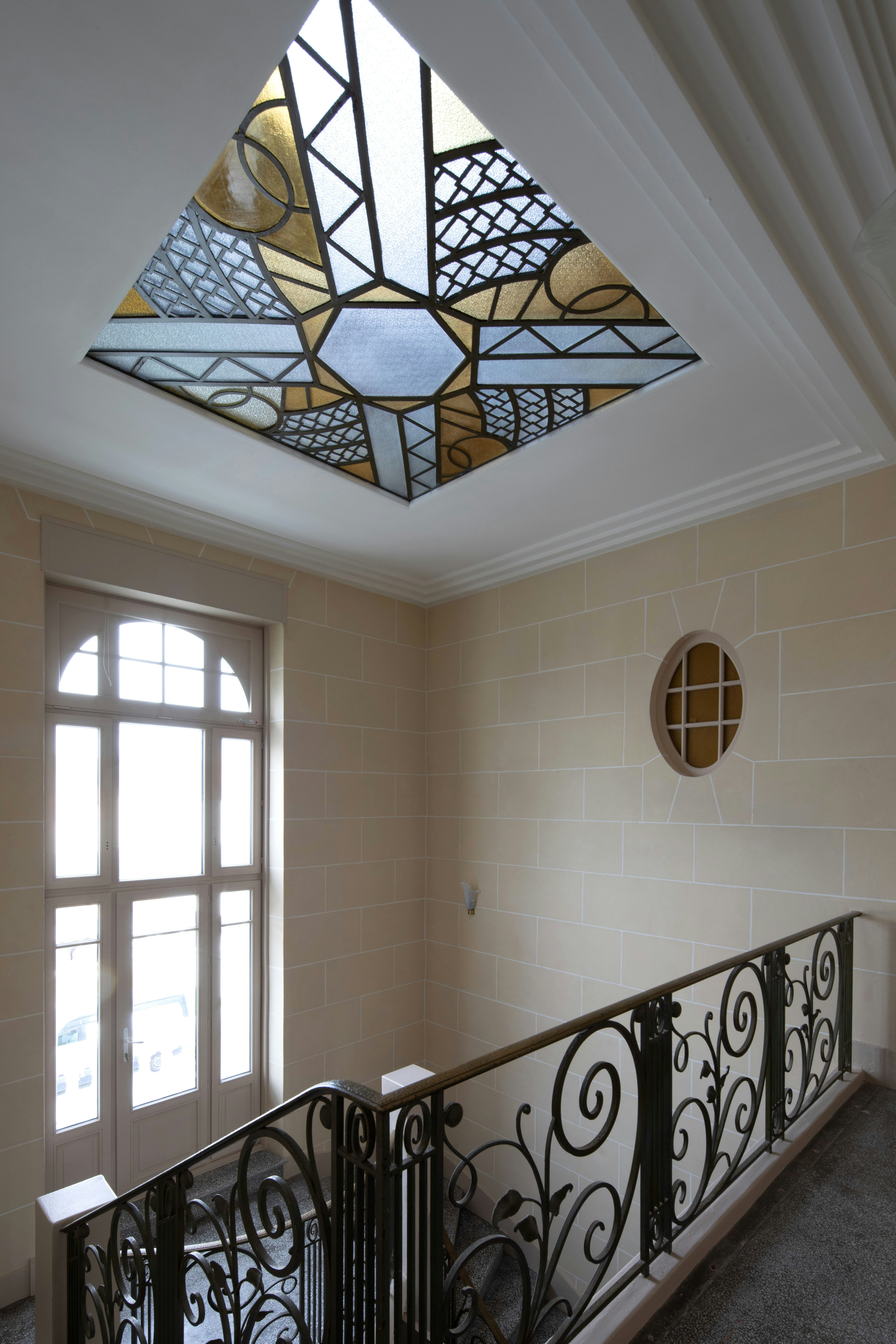 window, architecture, building, skylight, handrail, railing